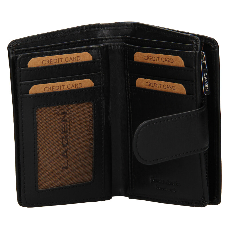 Dámská kožená peněženka Lagen - černá