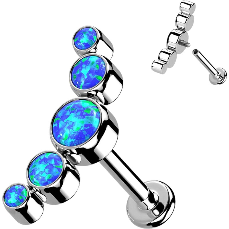 Atreya Titanová labreta s 5 opálovými kameny Harlow Opal 71904316