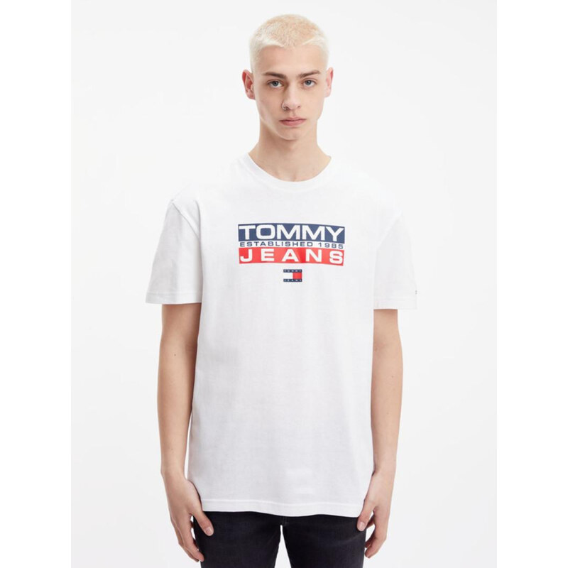 Tommy Jeans pánské bílé tričko Athletic