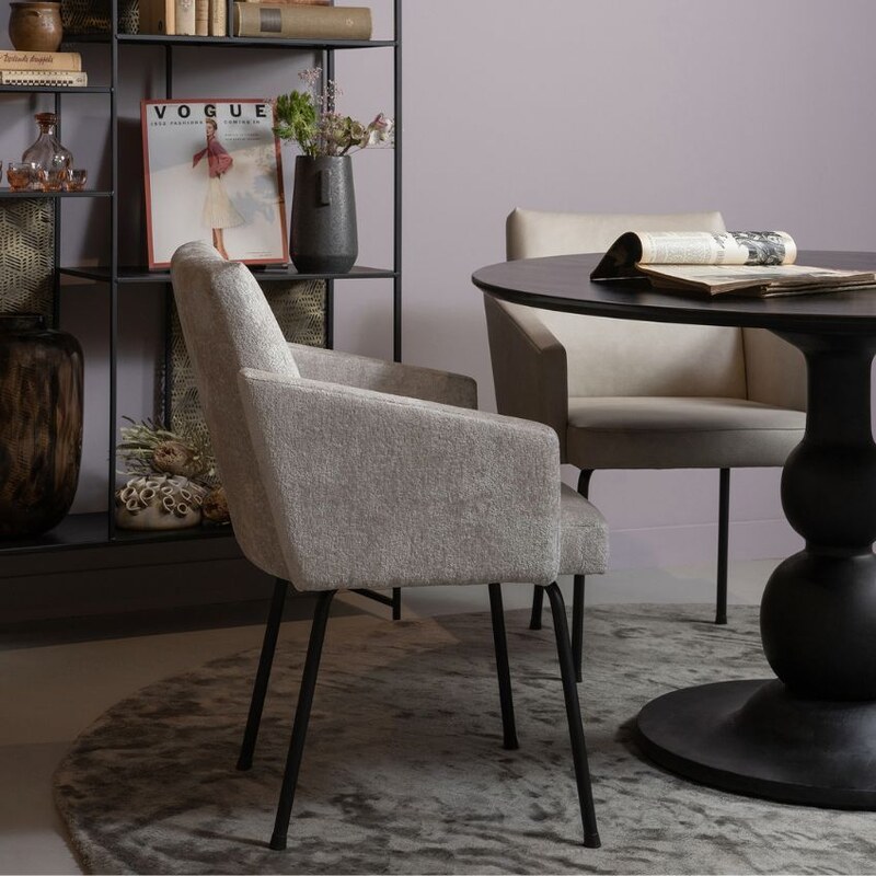Hoorns Béžová koženková jídelní židle Montine