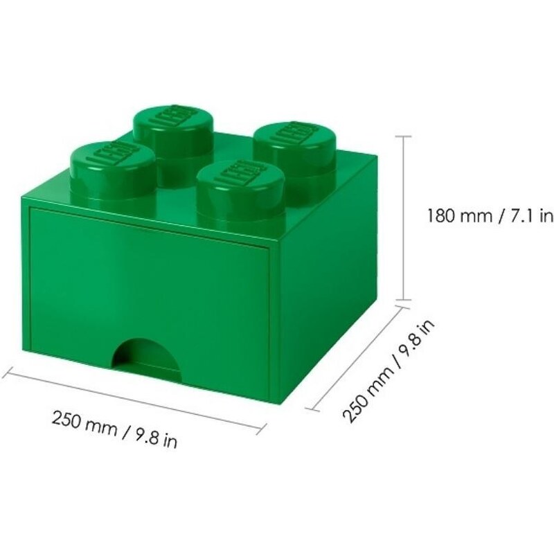 Lego Zelený úložný box LEGO Storage 25 x 25 cm