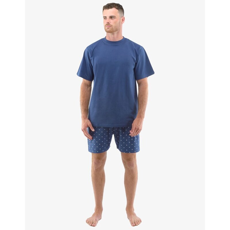 GINA Pánské krátké pyžamo se vzorem 79130P - lékořice, měsíc