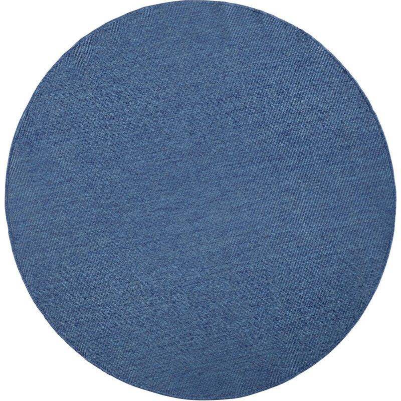 NORTHRUGS - Hanse Home koberce Kusový koberec Twin-Wendeteppiche 103100 blau creme kruh – na ven i na doma - 200x200 (průměr) kruh cm