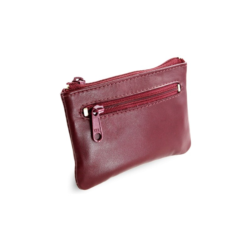 Arwel Burgundy kožená dvouzipová klíčenka 619-0370-34 97330715