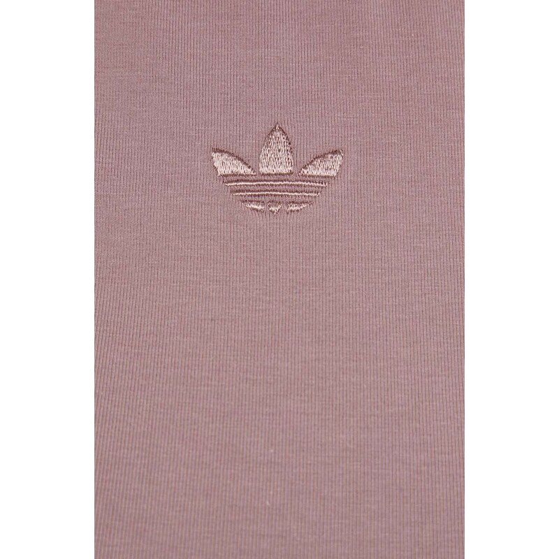 Tričko s dlouhým rukávem adidas Originals růžová barva, s pologolfem