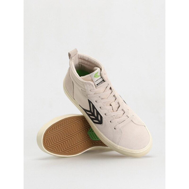 Cariuma Catiba High Pro (vintage white suede and canvas black logo)bílá