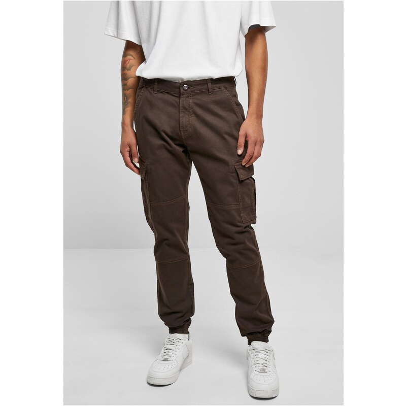 Urban Classics Kalhoty na jogging seprané Cargo Twill hnědé