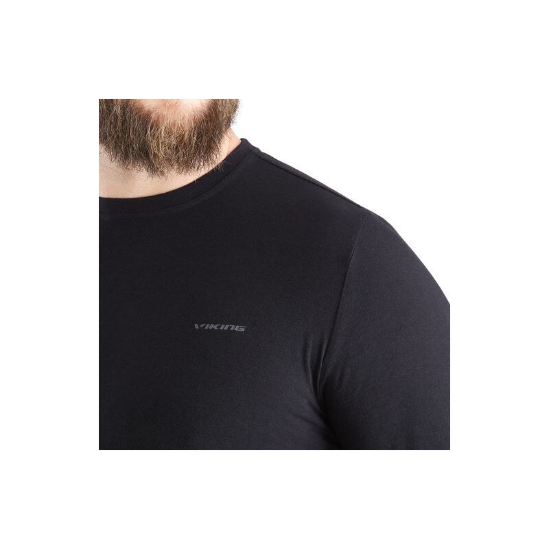 Pánské bambusové tričko s merino vlnou Viking TERES černá