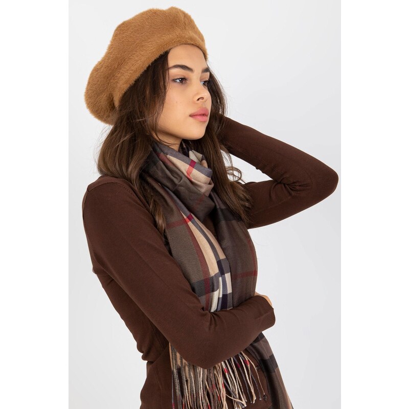 MladaModa Dámská čepice baret model 0186 barva camel 75248739