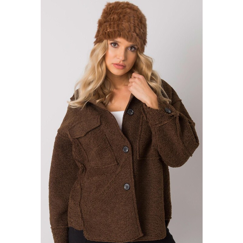 MladaModa Dámská kožešinková čepice model 0138 barva camel 75248790