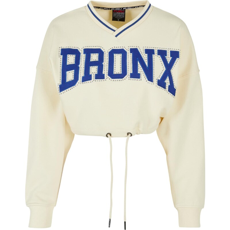 FUBU Mikina Crew Rhinestone ultramarínová modř / černá / bílá /