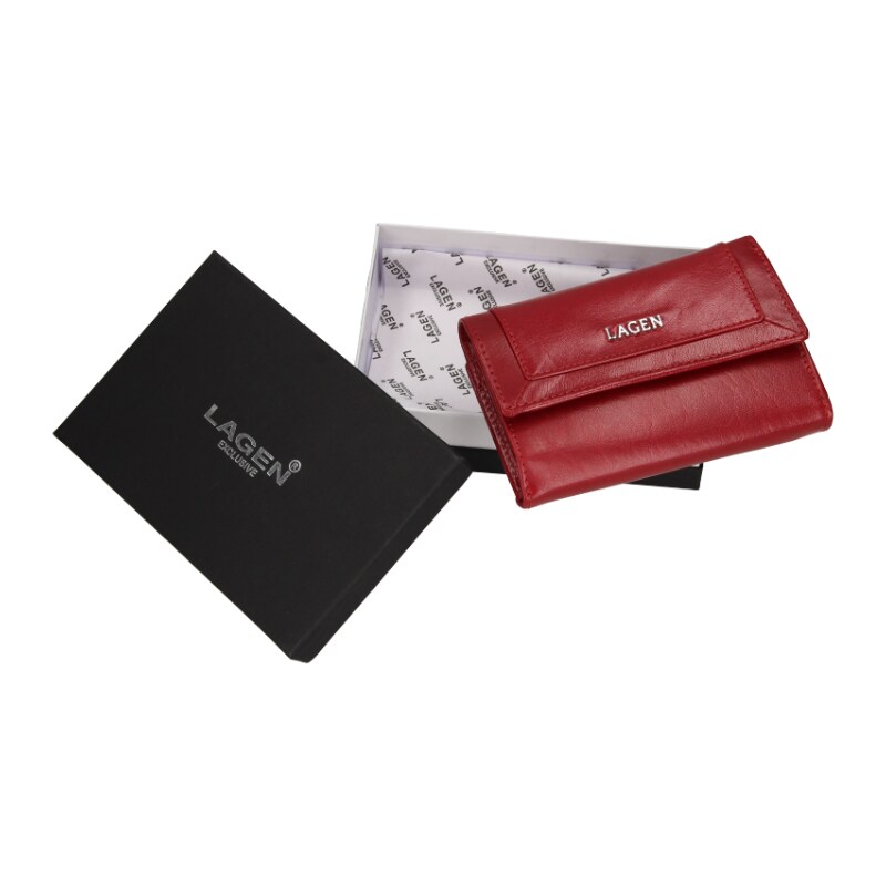 Luxusní kožená peněženka Lagen - červená