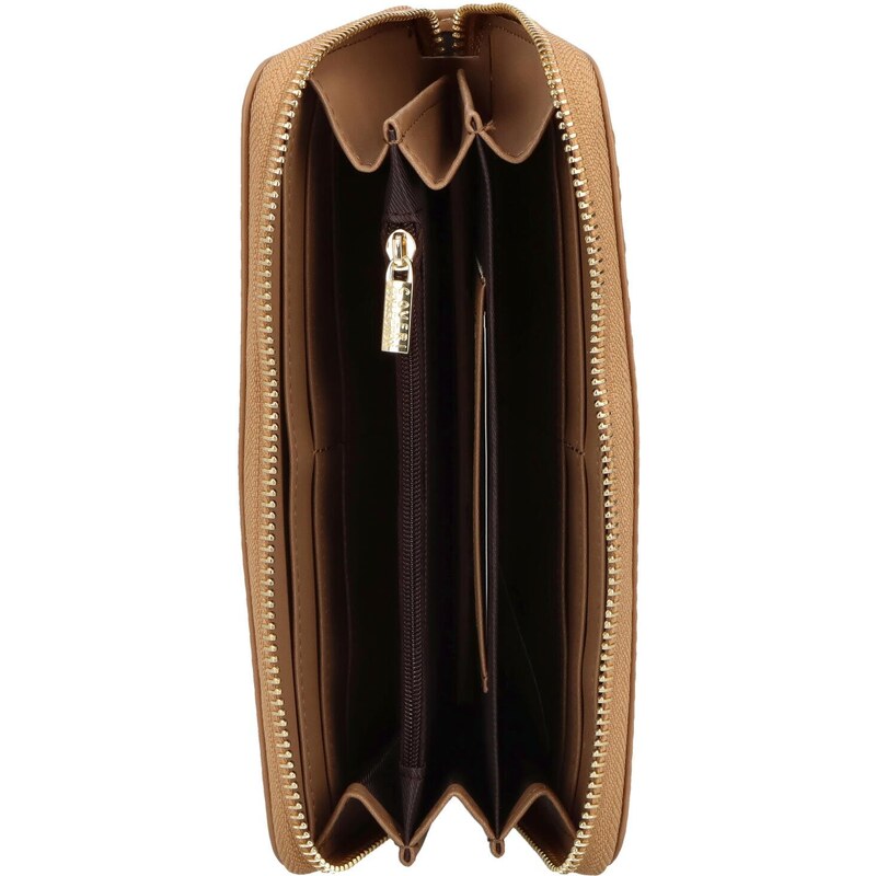 Coveri Malá dámská koženková peněženka na zip Gaynor, tmavší béžová
