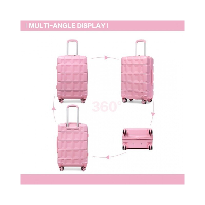 KONO Cestovní kufr - medium ABS plastový růžový