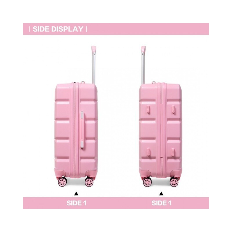 KONO Cestovní kufr - medium ABS plastový růžový