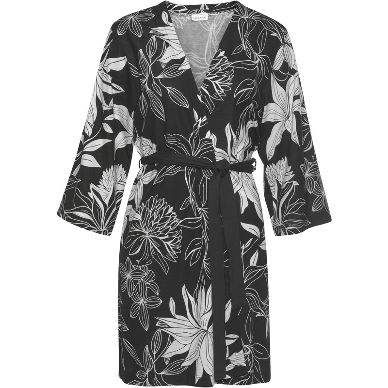 LASCANA Kimono černá / bílá