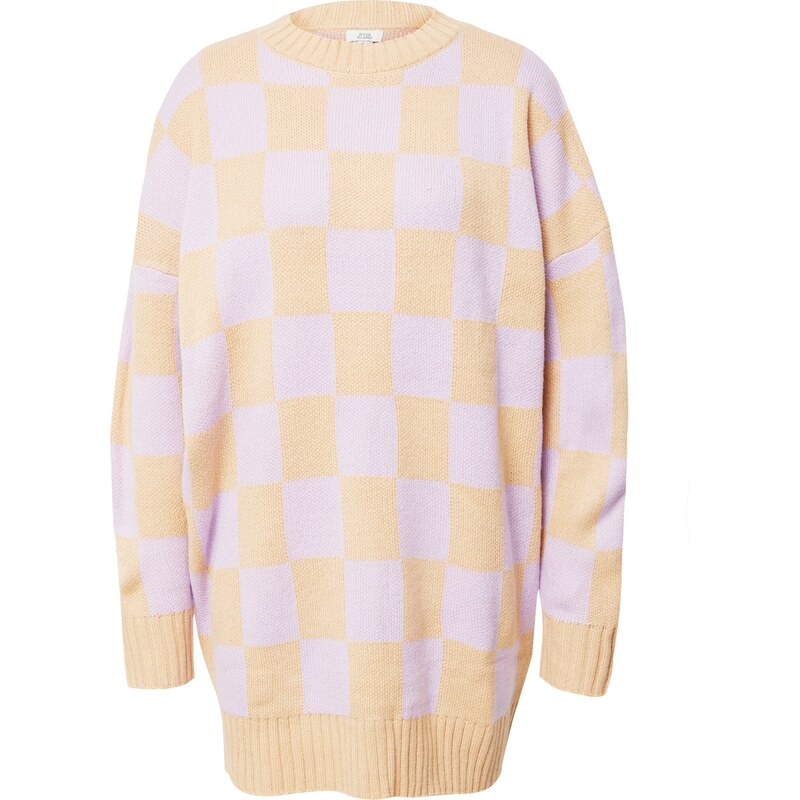 River Island Úpletové šaty fialová / jasně oranžová