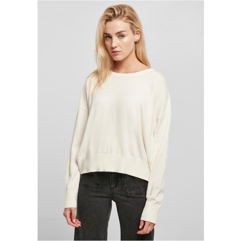Urban Classics Dámský eko viskózový oversized svetr - smetanový