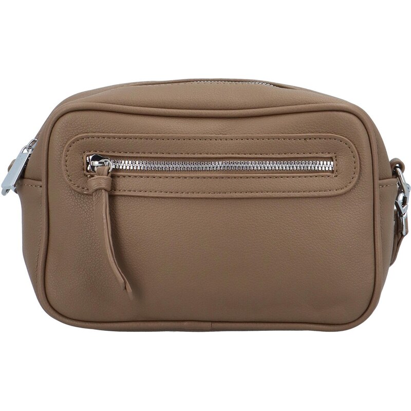 Paolo Bags Trendová dámská koženková crossbody Hubag, tmavě béžová 75274575