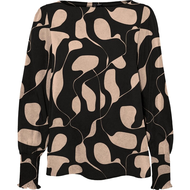 VERO MODA Halenka LYDIA písková / černá