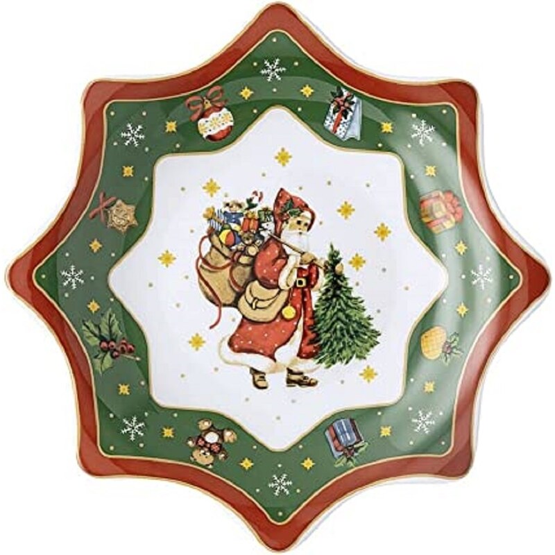 Vánoční tác na cukroví hvězda Veselé Vánoce, 21 cm, zelený Rosenthal