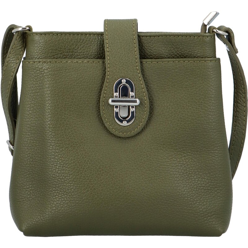 Dámská kožená crossbody kabelka khaki - ItalY Laira Khaki