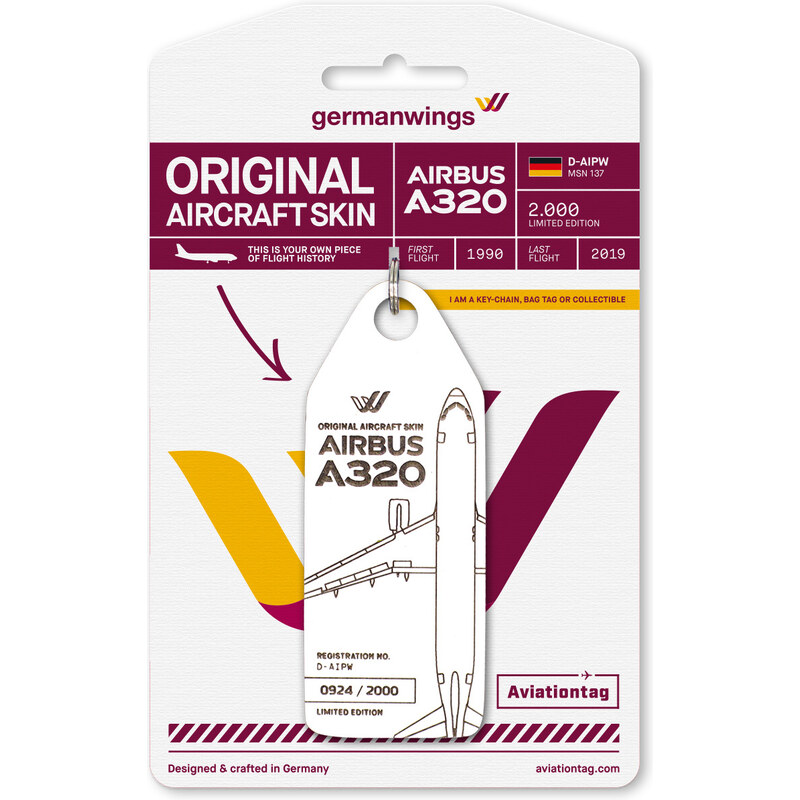 AVIATIONTAG Přívěsek z letadla Germanwings Airbus A320-D-AIPW bílý 75539639