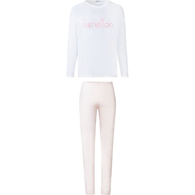 Dámské pyžamo Benetton Wms PJ Set Long Rosa S 109624711