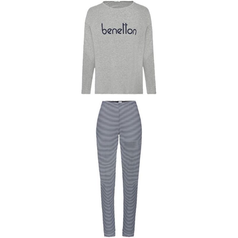 Dámské pyžamo Benetton Wms PJ Set Long Grey S 109624712