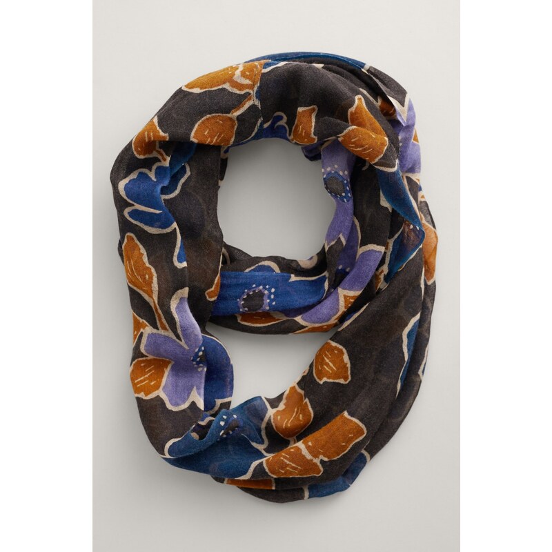 Seasalt Cornwall Kruhový vlněný šátek Pretty Penwith Bloom Slate