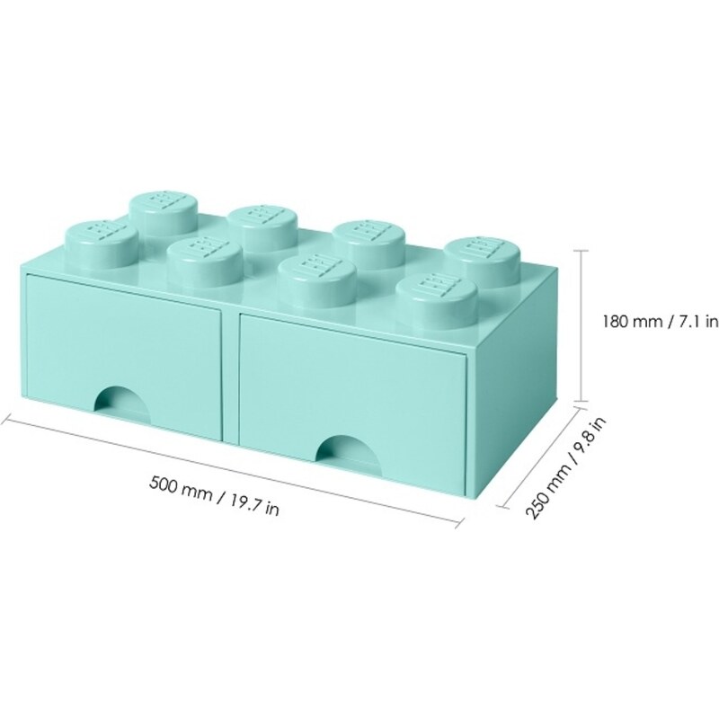 Lego Tyrkysový úložný box LEGO Storage 25 x 50 cm