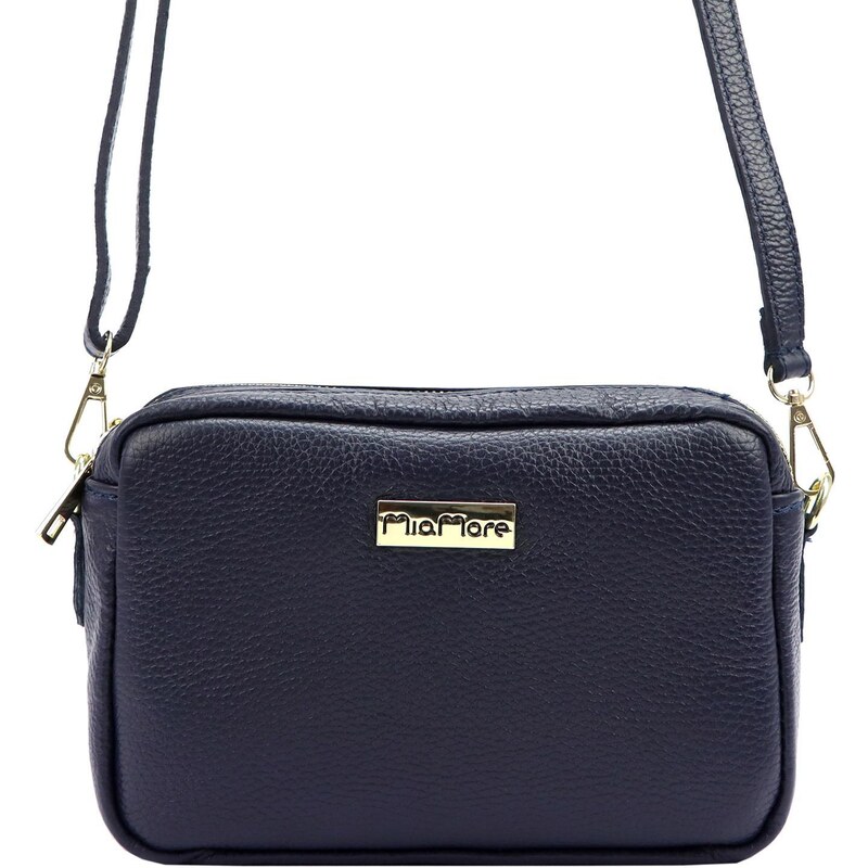 Kožená crossbody kabelka MiaMore 01-027 bílá