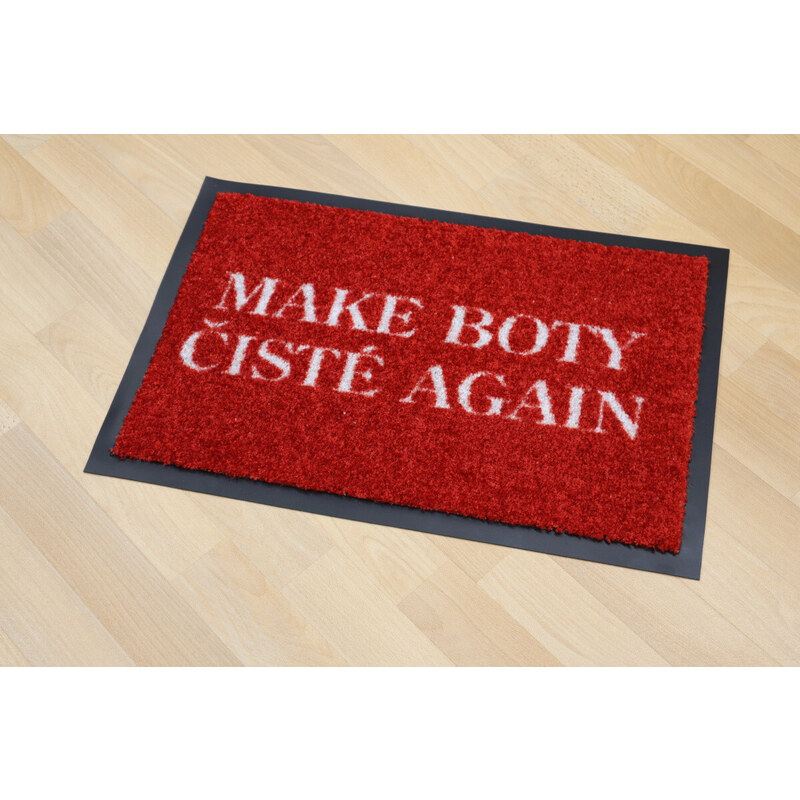 GDmats koberce EXKLUSIVNĚ: Rohožka od TMBK: MAKE BOTY ČISTÉ AGAIN - 39x58 cm