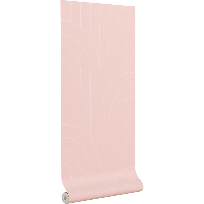 Růžová tapeta na zeď Kave Home Arcadia 10 x 0,5 m