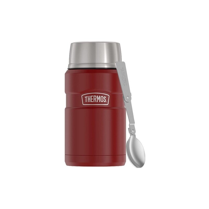 Thermos Termoska na jídlo se skládácí lžící a šálkem - rustic red