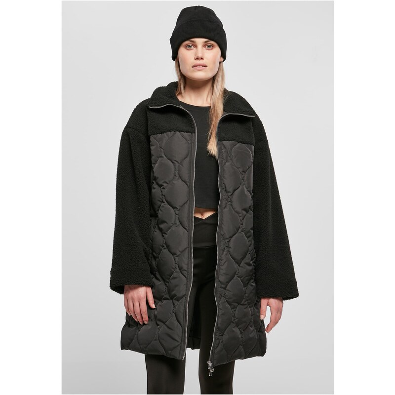 UC Ladies Dámský oversized Sherpa Quilted Coat černý