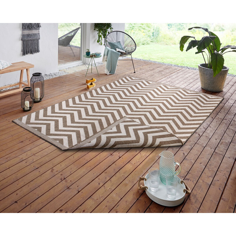 NORTHRUGS - Hanse Home koberce Kusový koberec Twin Supreme 105471 Palma Linen – na ven i na doma - 120x170 cm