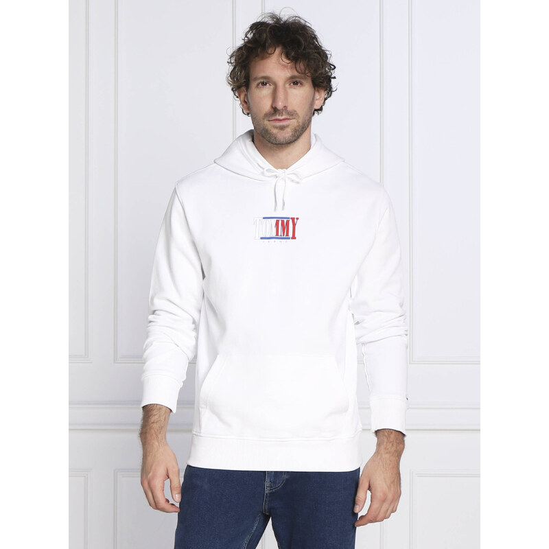 Tommy Jeans pánská bílá mikina