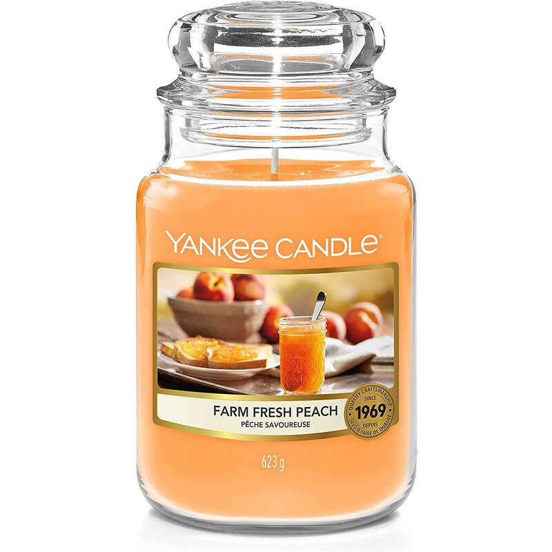 Yankee Candle vonná svíčka Classic ve skle velká Farm Fresh Peach 623 g