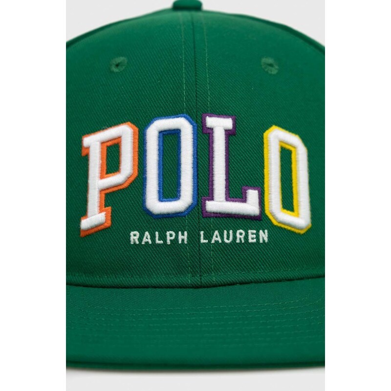 Kšiltovka Polo Ralph Lauren zelená barva, s aplikací