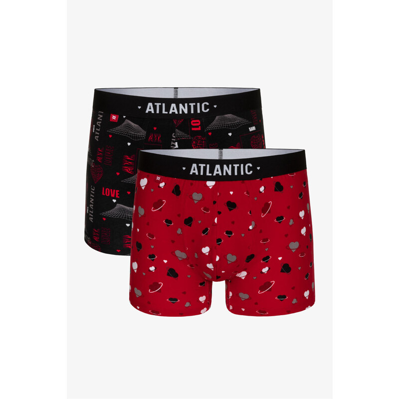 Pánské boxerky 2GMH-013 černo- červený - Atlantic