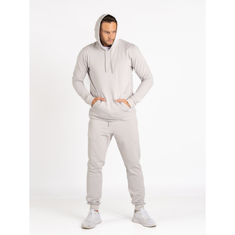 TallGuys Pánská prodloužená mikina s kapucí | Light gray | VÝPRODEJ