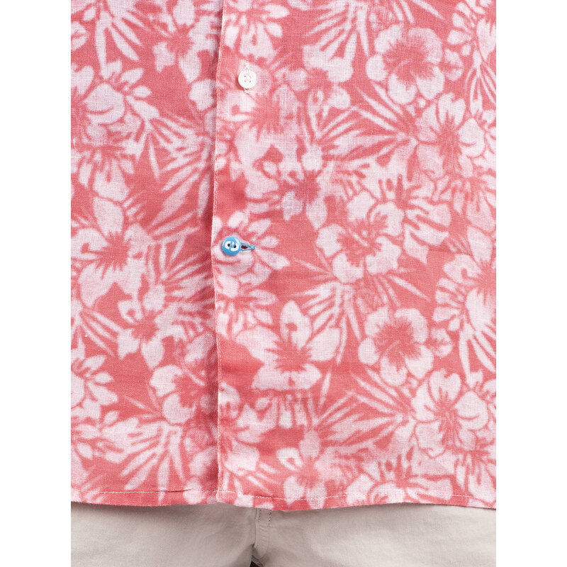 Panareha MAUI Linen Aloha Shirt red