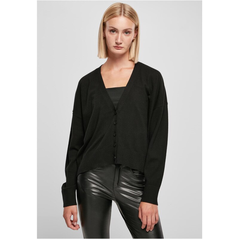 Urban Classics Dámský eko viskózový oversized cardigan černý