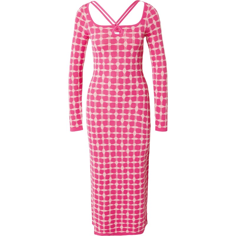 Warehouse Úpletové šaty pink / pudrová
