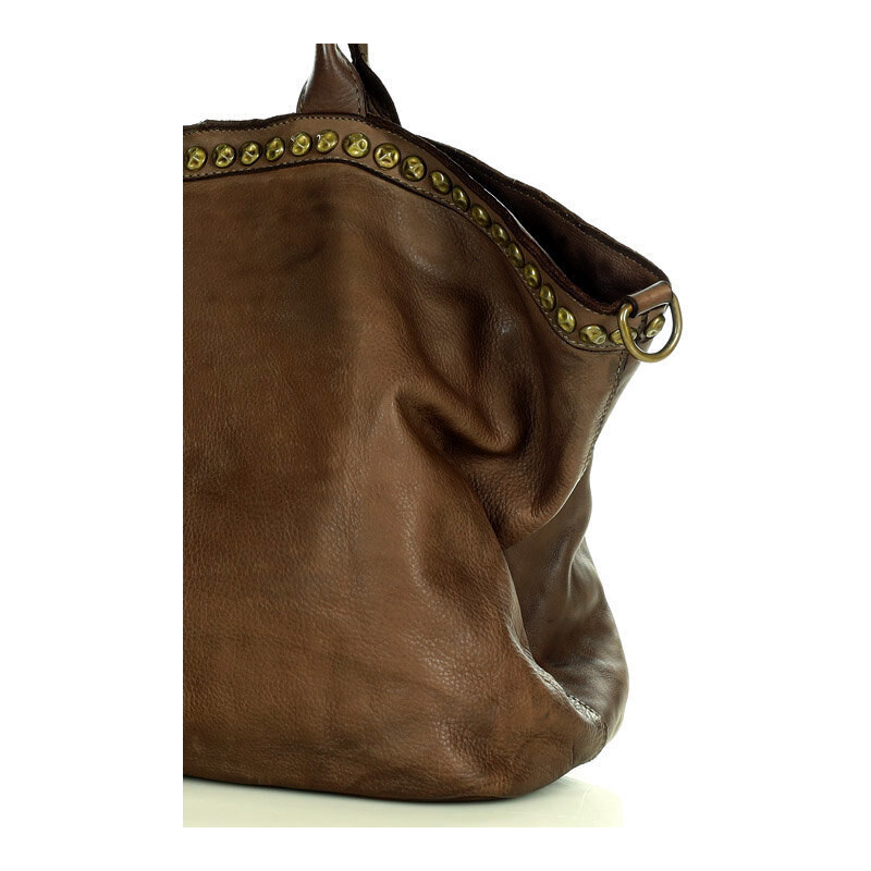 Marco Mazzini handmade Kožená kabelka přes rameno Mazzini M95 čokoládová