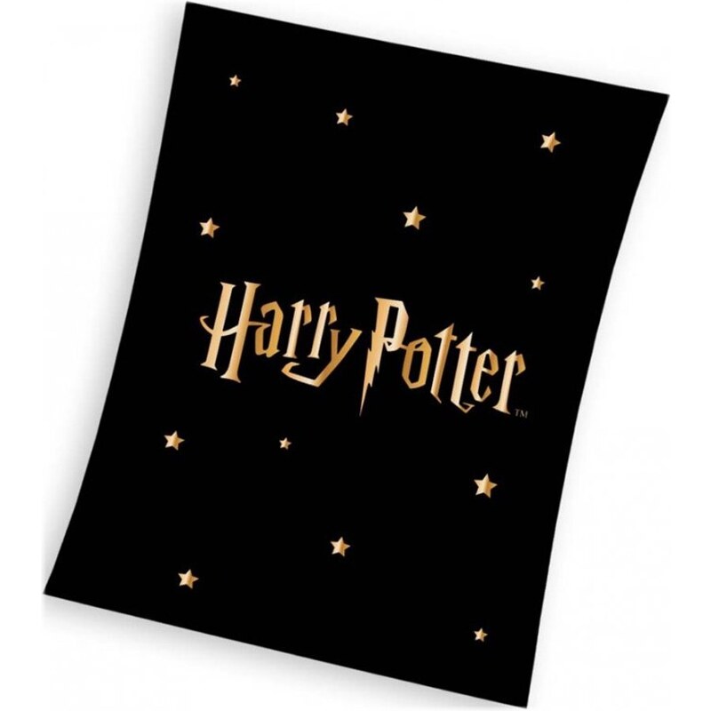 Carbotex Coral fleece deka Harry Potter - motiv Gold Stars - 130 x 170 cm