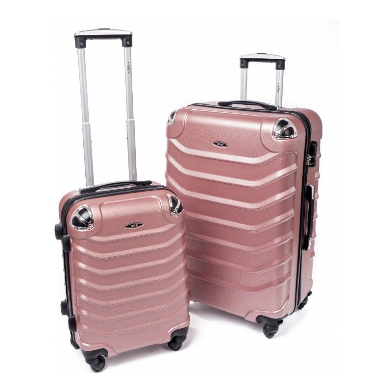 Rogal Růžová sada 2 skořepinových kufrů Premium (M+L velikost) 107658880