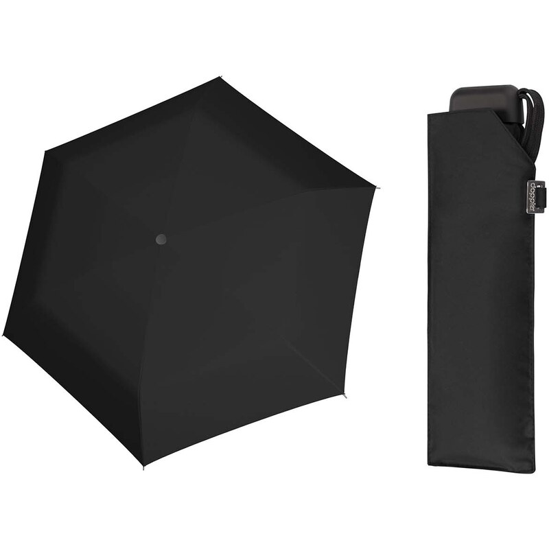 Doppler Carbonsteel SLIM UNI černý odlehčený skládací plochý deštník