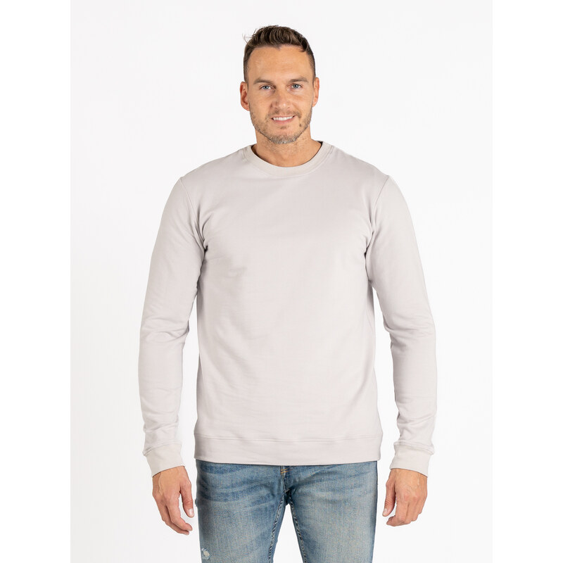 TallGuys Pánská prodloužená mikina bez kapuce | Light gray
